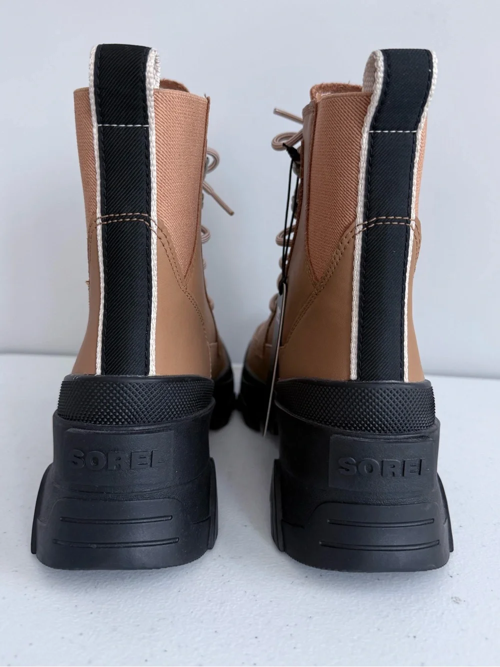 SOREL Brex Waterproof Leather Lace Lug Sole Boots Tawny Buff 7 NWT Winter